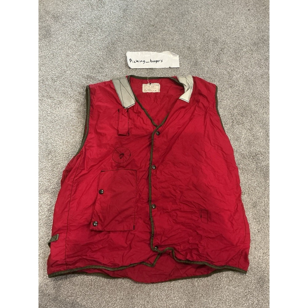 VTG MILITARY US Navy‎ MARK 1 Life Preserver Canvas Vest Flight Deck Size Large